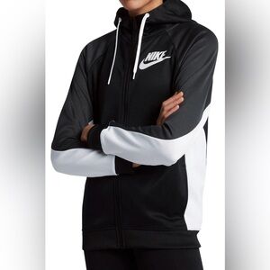 Nike Hoodie Men's Small Black Zip Color Block Jacket